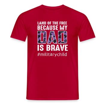Children with military Camouflage Text design - Men's T-Shirt - red - Front - AI Model Male 178 dark (178cm)