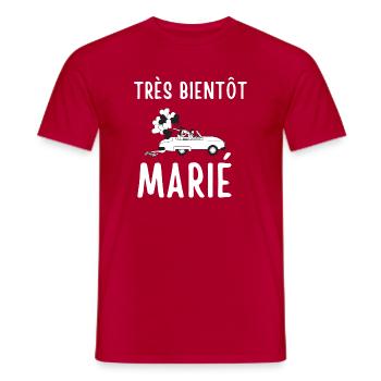 Bald heiraten - Männer T-Shirt - Rot - Vorne - AI Model Male 178 dark (178cm)