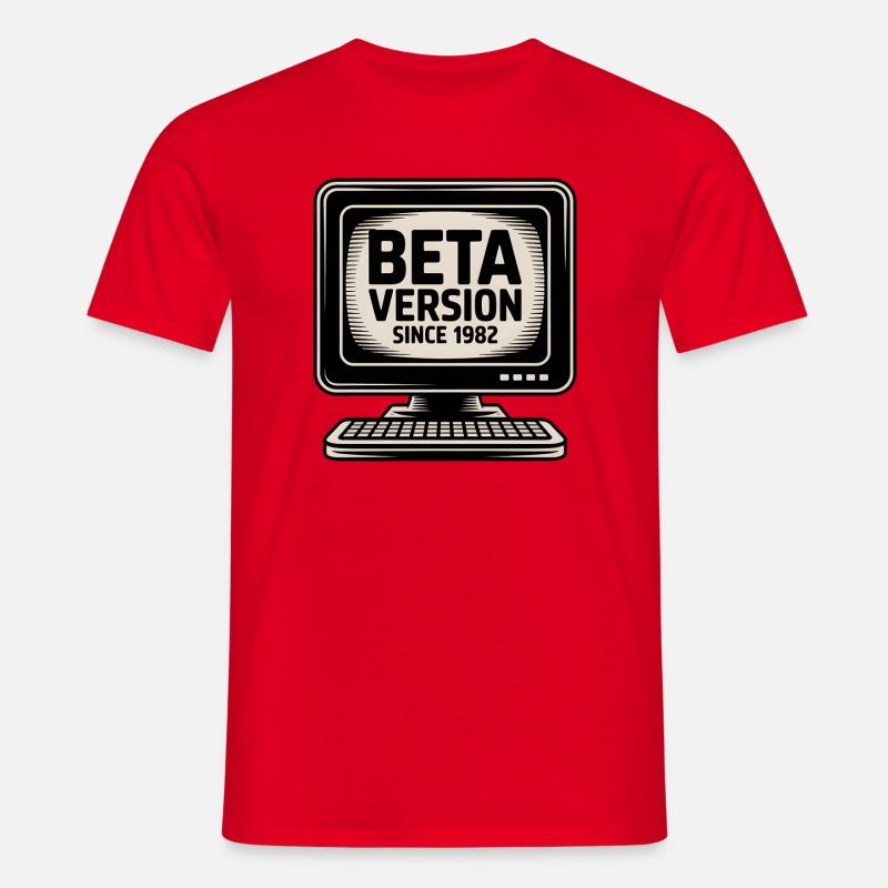 Retro Computer Beta Version Design - Men's T-Shirt - red