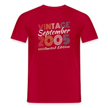 September 2005 Retro Vintage Birthday Gift - Men's T-Shirt - red - Front - AI Model Male 178 dark (178cm)