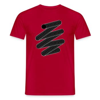 Modern Spiral Pattern Design - Men's T-Shirt - red - Front - AI Model Male 178 dark (178cm)