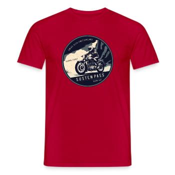 Susten Pass, Schweizer Alpen , Schweiz - Männer T-Shirt - Rot - Vorne - AI Model Male 178 dark (178cm)