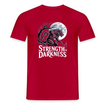 Grafik zur Stärke des Mondwerwolfs - Männer T-Shirt - Rot - Vorne - AI Model Male 178 dark (178cm)