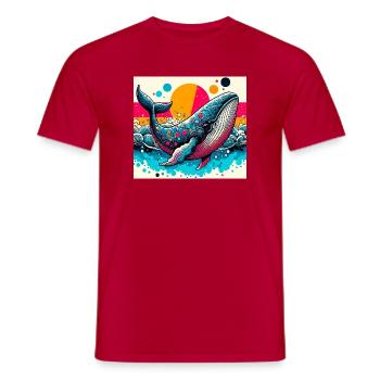 whale - Men's T-Shirt - red - Front - AI Model Male 178 dark (178cm)