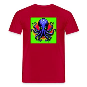 Pieuvre - T-shirt homme - rouge - Devant - AI Model Male 178 dark (178cm)