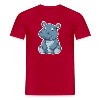 Hippopotamus - Men's T-Shirt - red - Front - AI Model Male 178 dark (178cm)
