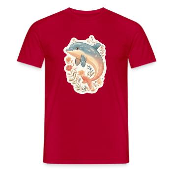 Dolphin - Men's T-Shirt - red - Front - AI Model Male 178 dark (178cm)