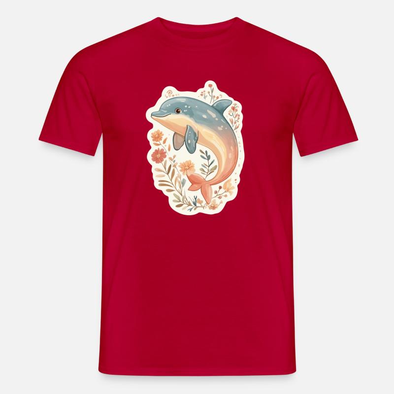 Delfin - Männer T-Shirt - Rot