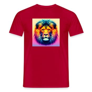 lion - Men's T-Shirt - red - Front - AI Model Male 178 dark (178cm)