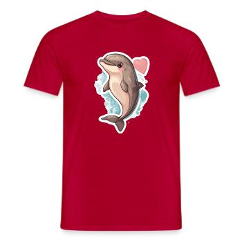 Dolphin - Men's T-Shirt - red - Front - AI Model Male 178 dark (178cm)