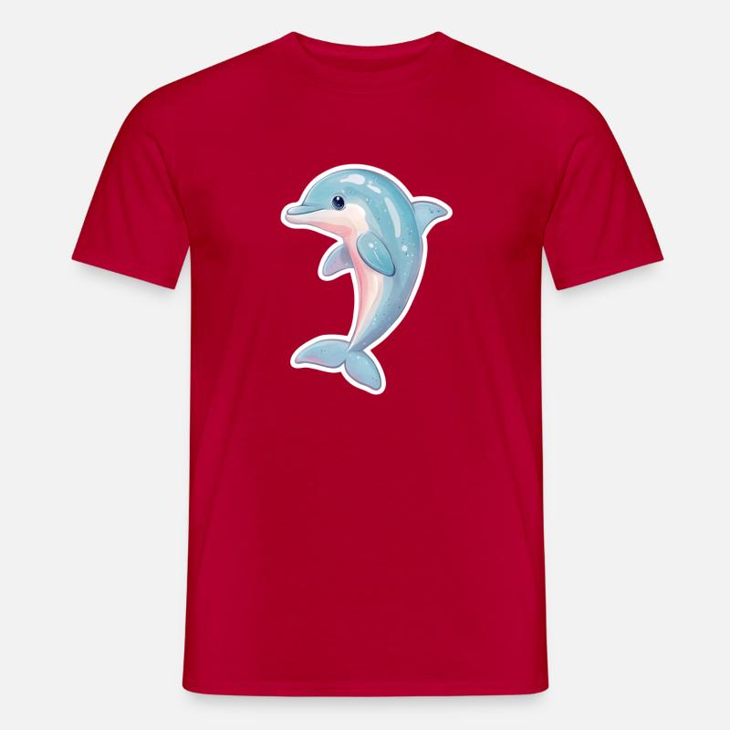 Delfin - Männer T-Shirt - Rot