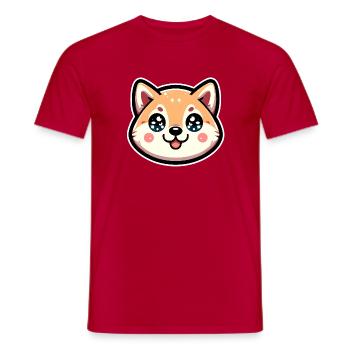 Chibi Joy Chien aux yeux étoilés - T-shirt homme - rouge - Devant - AI Model Male 178 dark (178cm)