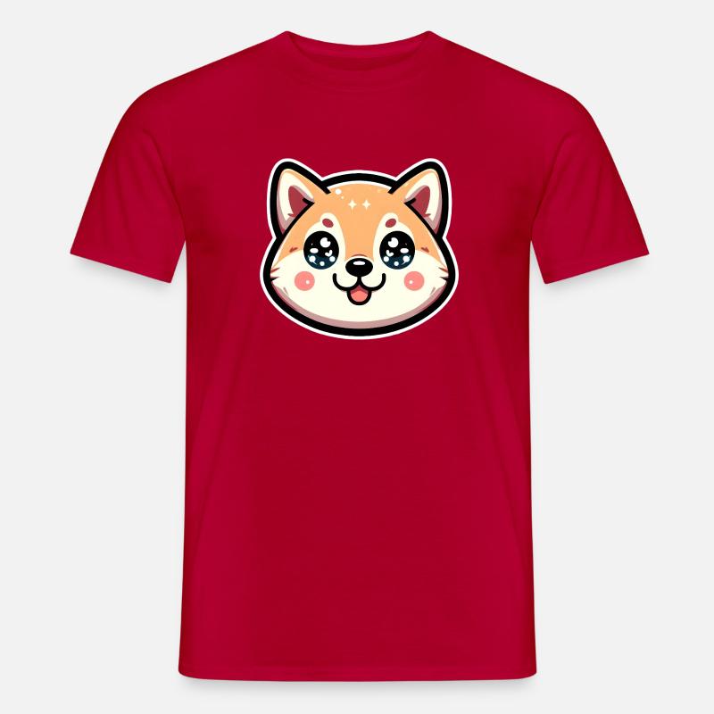 Chibi Joy Hund mit Sternaugen - Männer T-Shirt - Rot