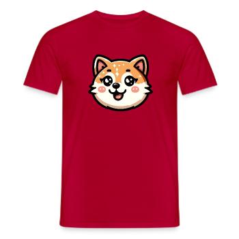Charmantes Shiba Inu Katzendesign - Männer T-Shirt - Rot - Vorne - AI Model Male 178 dark (178cm)