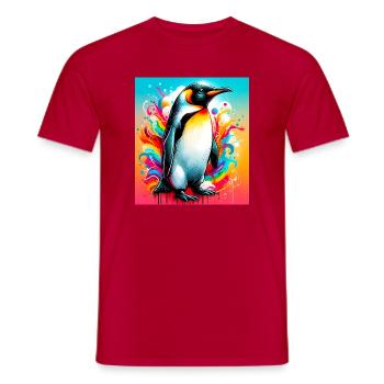 penguin - Men's T-Shirt - red - Front - AI Model Male 178 dark (178cm)