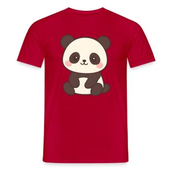 Mignon Panda Kids Design - T-shirt homme - rouge - Devant - AI Model Male 178 dark (178cm)