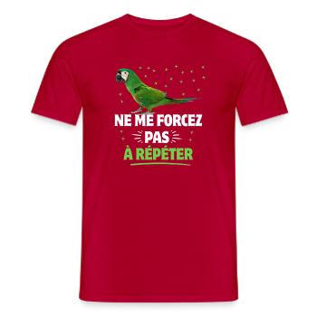 Wenn Sie sprechen, wiederholen wir weiße Papageien - Männer T-Shirt - Rot - Vorne - AI Model Male 178 dark (178cm)