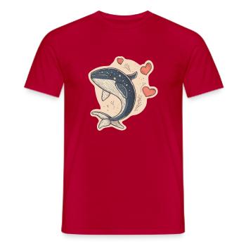 baleine - T-shirt homme - rouge - Devant - AI Model Male 178 dark (178cm)
