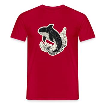 Wal - Männer T-Shirt - Rot - Vorne - AI Model Male 178 dark (178cm)
