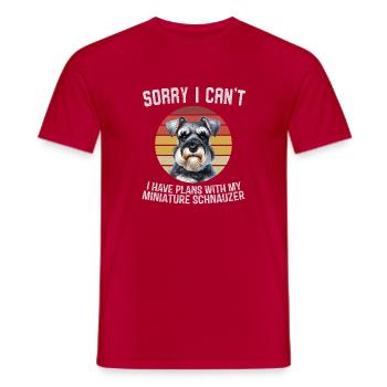 Miniature Schnauzer Humour T-Shirt - Men's T-Shirt - red - Front - AI Model Male 178 dark (178cm)