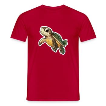 Tortue - T-shirt homme - rouge - Devant - AI Model Male 178 dark (178cm)