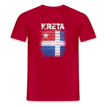Crete Flag Art Print - Men's T-Shirt - red - Front - AI Model Male 178 dark (178cm)