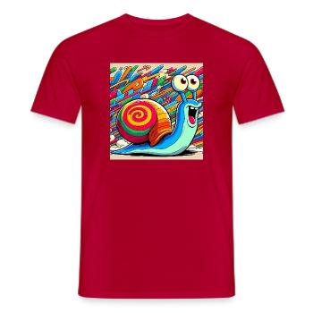 Snail - Men's T-Shirt - red - Front - AI Model Male 178 dark (178cm)