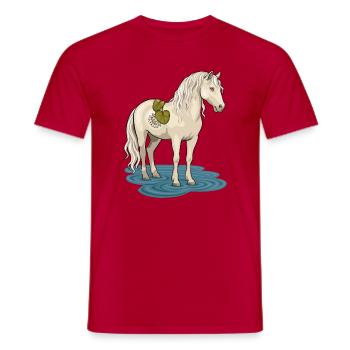 Das Bachpferd - Männer T-Shirt - Rot - Vorne - AI Model Male 178 dark (178cm)