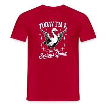 Aujourd’hui, je suis un Serious Goose Lustige Gans mit Pistole - T-shirt homme - rouge - Devant - AI Model Male 178 dark (178cm)