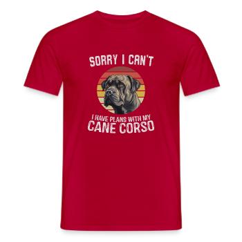 Cane Corso Apology Graphic T-Shirt - Men's T-Shirt - red - Front - AI Model Male 178 dark (178cm)