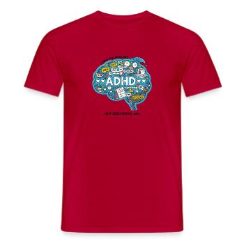 TDAH cerveau chaos illustration - T-shirt homme - rouge - Devant - AI Model Male 178 dark (178cm)