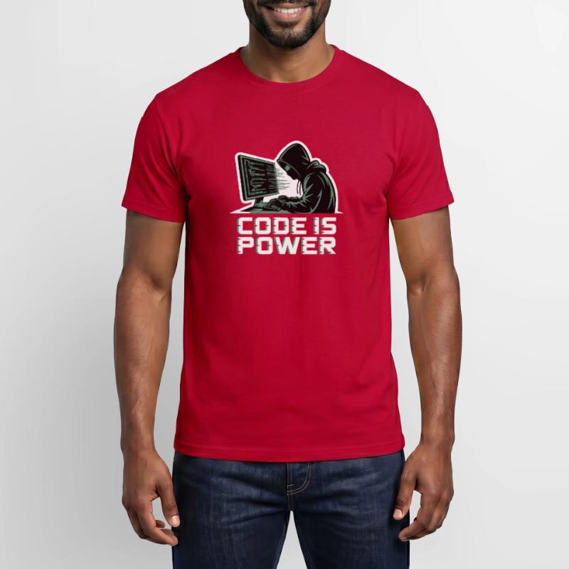 Cyber Hacker Code Infinity Design T-shirt homme