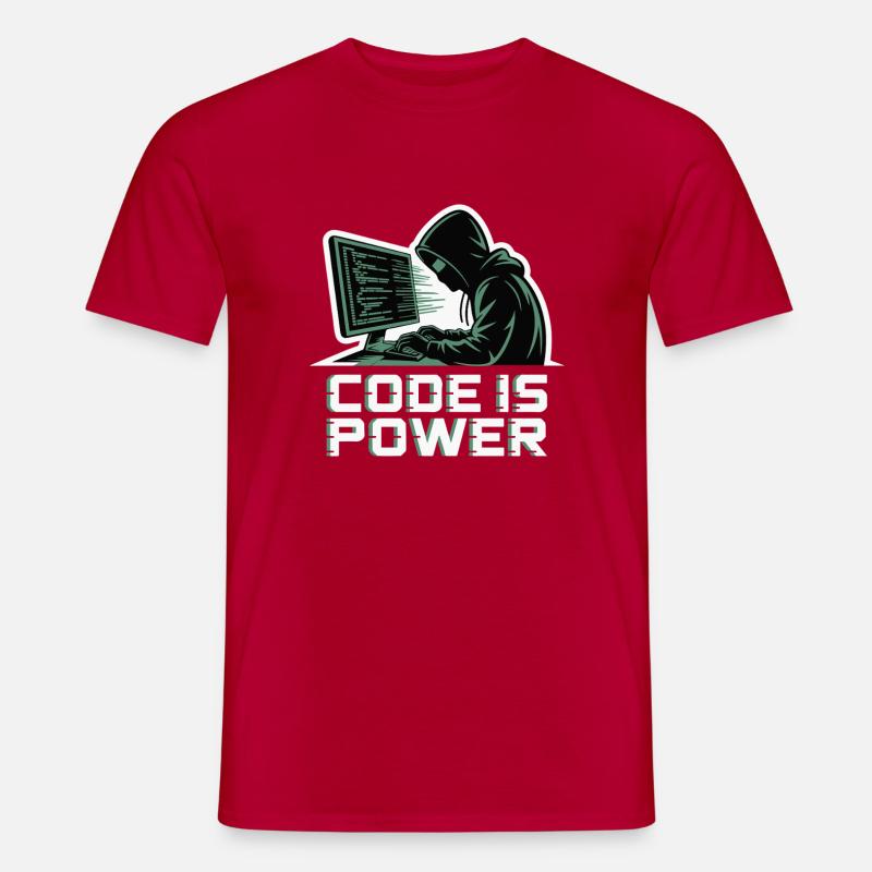 Cyber Hacker Code Infinity Design - T-shirt homme - rouge