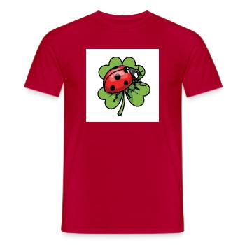 Kleeblatt mit Marienkäfer Design - Männer T-Shirt - Rot - Vorne - AI Model Male 178 dark (178cm)