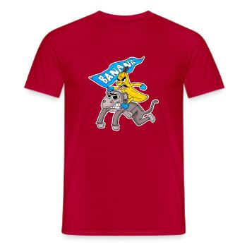 Banana Superhero mit Affe Motive - Männer T-Shirt - Rot - Vorne - AI Model Male 178 dark (178cm)
