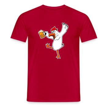 Humorvolle Biergarten Betrunkene Möwe mit Bier - Männer T-Shirt - Rot - Vorne - AI Model Male 178 dark (178cm)