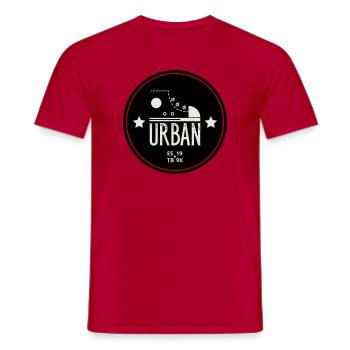 Urban Style Abzeichen mit rotem Sneaker und Bold - Männer T-Shirt - Rot - Vorne - AI Model Male 178 dark (178cm)