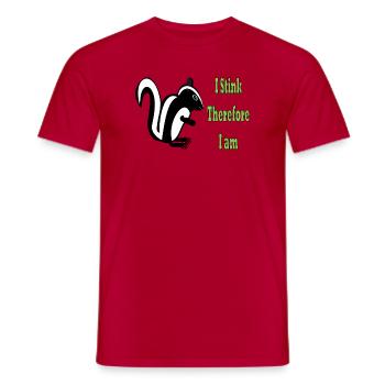 Humorous Skunk Philosophy Quote Design - Men's T-Shirt - red - Front - AI Model Male 178 dark (178cm)
