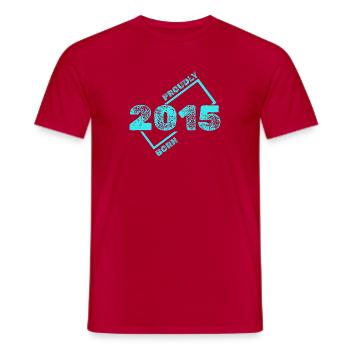 Born in 2015 - Men's T-Shirt - red - Front - AI Model Male 178 dark (178cm)