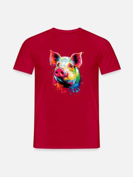 Schwein Hausschwein Sau Schweine Liebe Schweinchen - Männer T-Shirt - Rot