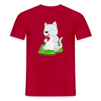Katze Poker Pokerkarten - Männer T-Shirt - Rot - Vorne - AI Model Male 178 dark (178cm)