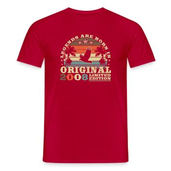 2008 Vintage Retro Birthday Gift - Men's T-Shirt - red - Front - AI Model Male 178 dark (178cm)