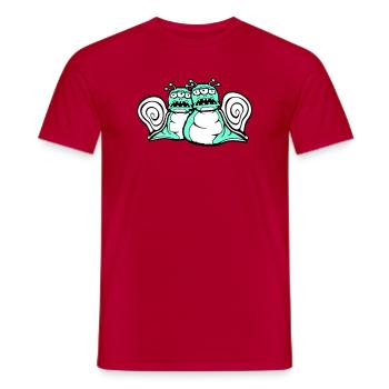 2 snails alien monster Halloween extraterrestrials - Men's T-Shirt - red - Front - AI Model Male 178 dark (178cm)