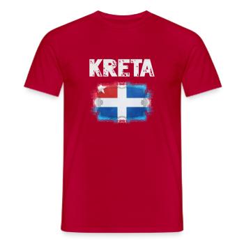 Crete flag design with watercolor effect - Men's T-Shirt - red - Front - AI Model Male 178 dark (178cm)