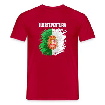 Conception du drapeau de Fuerteventura - T-shirt homme - rouge - Devant - AI Model Male 178 dark (178cm)