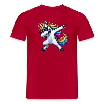 Dabbing Unicorn Dab Unicorn Girl Unicorns - Men's T-Shirt - red - Front - AI Model Male 178 dark (178cm)