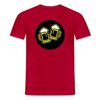 Bier Anstoßen Symbol Bierkrug - Männer T-Shirt - Rot - Vorne - AI Model Male 178 dark (178cm)
