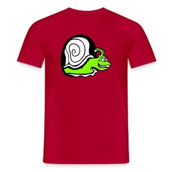 escargot regarde trou mur trou de souris drôle idiot - T-shirt homme - rouge - Devant - AI Model Male 178 dark (178cm)