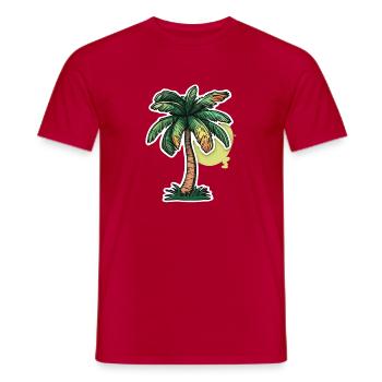 Palm tree - Men's T-Shirt - red - Front - AI Model Male 178 dark (178cm)