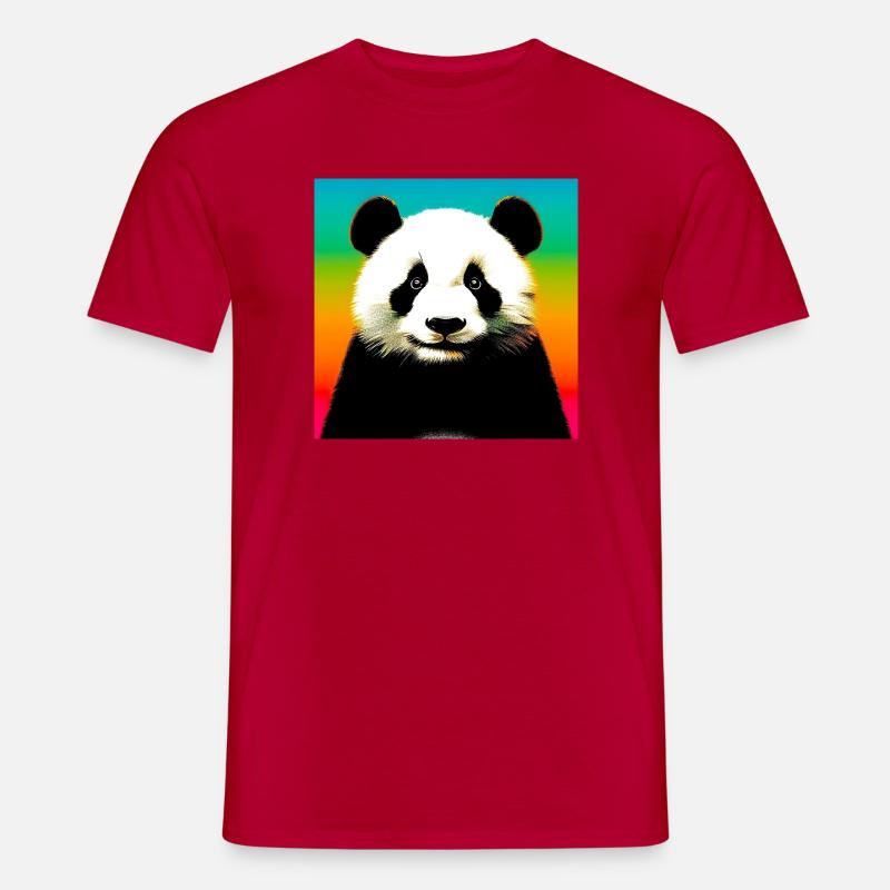 Panda - T-shirt uomo - rosso